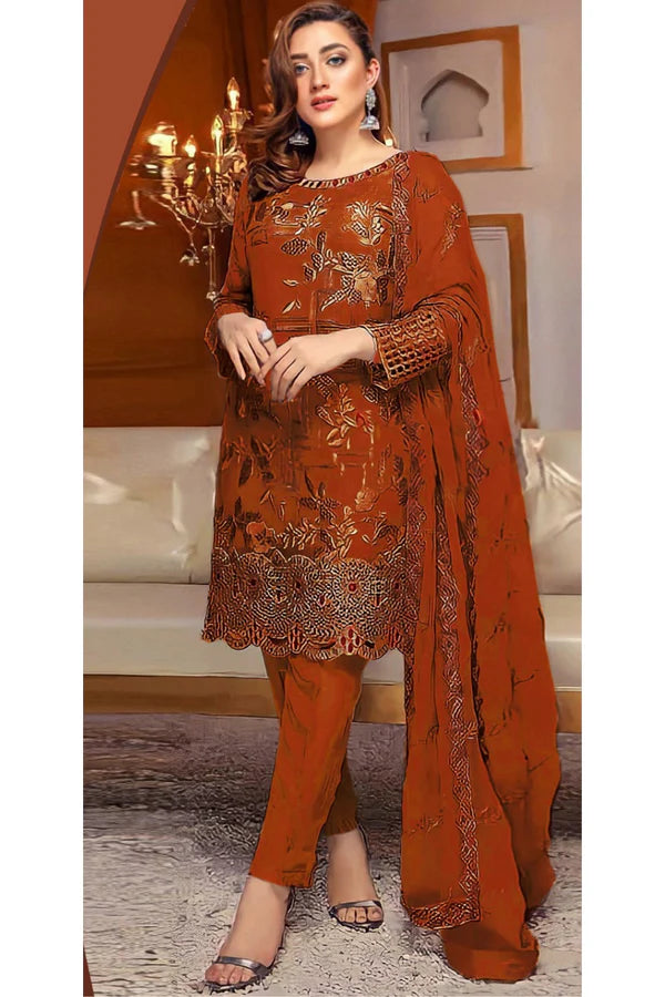 Lavish Dhanak 3PC Embroidered